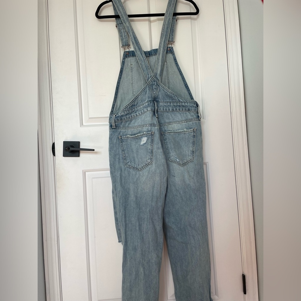 Denim Distressed Overalls - Picture 2 of 3